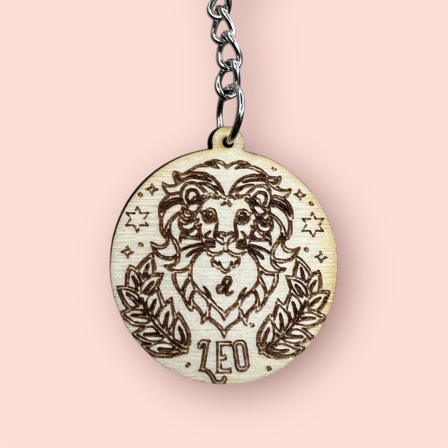 Zodiac Signs 3mm Wooden Keychain